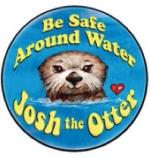 Be Safe Around Water Josh the Otter Large Sticker